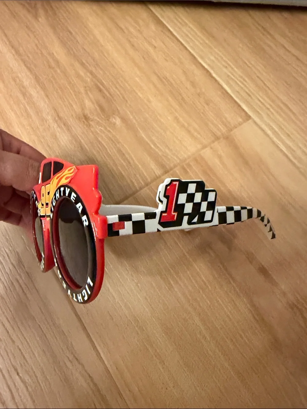 Kids Lightning McQueen Car Sunglasses with '95' Design